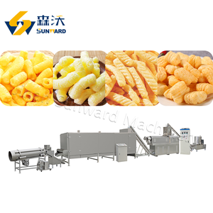 เครื่องทำขนมพัฟข้าวโพดแบบสกรูคู่เครื่องทำขนมพัฟอัตโนมัติสายการผลิตอาหาร - Product Image 6