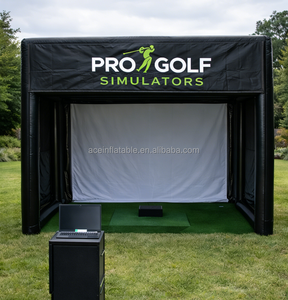 Moniteur de lancement de simulateur de golf extérieur intérieur Portable frapper la baie simulateur de golf écran d'impact tente de boîtier de golf gonflable - Product Image 2