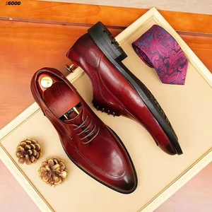 Zapatos Oxford de Cuero para Hombre, para Bodas y Negocios, Bordados, Punta Cerrada, Transpirables, Sin Cordones, Hechos a Mano, de Alta Gama, Ligeros - Product Image 2