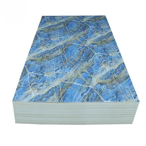 Prezzo a buon mercato alto lucido 3D dipinto UV foglio di marmo PVC parete Board per la decorazione della parete interna