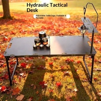 Nouveau modèle [Quatre cylindres/hauteur réglable] Mobilier d'extérieur multifonctionnel à levage hydraulique en acier au carbone pliable tactique