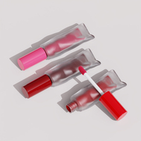 Tube de gloss à lèvres translucide givré Choebe en PETG de 7 ml, forme unique, emballage cosmétique, flacon de gloss à lèvres