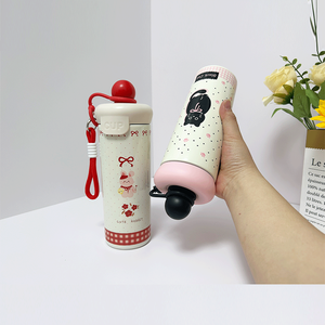 Botella de agua de acero inoxidable 316 de 17 oz/500 ml, estilo kawaii, con pajita, para el regreso a clases, libre de BPA. - Product Image 3