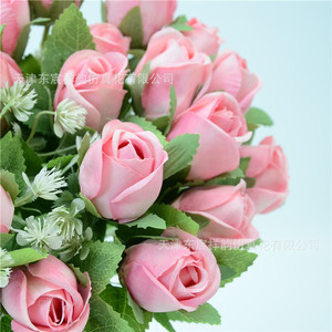 Bouquet de roses artificielles en soie Donghe, 7 têtes, rouge perle, décorations pour mariage et maison - Product Image 2