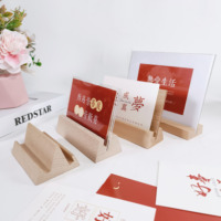 Support de cartes en bois de hêtre 100 % naturel avec logo personnalisé, porte-menus de bureau, pinces à mémos pour numéros de table de mariage et affichage de photos
