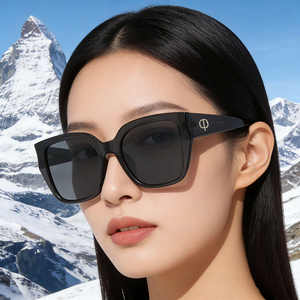 Lunettes de soleil Kingsun pour femmes, monture carrée, polarisées, verres TAC UV400, monture en plastique et métal, noires C1C2C3C4C5 KS-3939 - Product Image 5