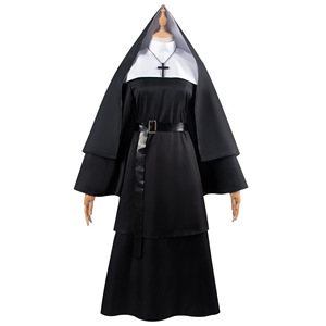 Disfraz de Monja para Mujer con Velo, Poliéster, Traje Religioso para Cosplay, Fiesta de Halloween, Juego de Roles, Actuación en Cine y Escenario - Product Image 5