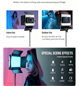 Pack de <span class=keywords><strong>2</strong></span> éclairages vidéo LED RGB660 PRO II améliorés <span class=keywords><strong>NEEWER</strong></span> 360 °   Panneau lumineux LED HSI à réglage de couleur pour la prise de vue de vlogs - Product Image 2