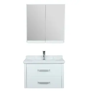 ENTOP-armario de baño clásico personalizado, resistente al agua, MDF, con espejo, colgante de pared