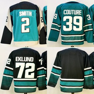 Maglie da Hockey Cucite per Uomo 71 Macklin Celebrini 72 William Eklund 77 Michael Misa 39 Logan Couture 2 Will Smith - Product Image 1