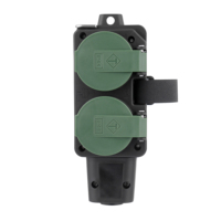 Pheiyon GS0202 IP44 EU Tragbare Steckdosenleiste aus PP-Material, wiederverdrahtbar, 250V, für industrielle Nutzung, wasserdicht für den Außenbereich, 4 Steckdosen, 16A