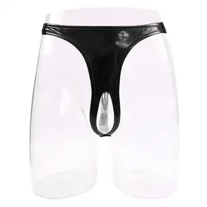 Leather Thong Shapewear Bondage Sexual Fun Women Thongs Open Crotch Panties For Party Sexy Costume