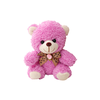 Lot de 4 mini-ours en peluche colorés, ours en peluche assortis avec nœuds roses pour les déstockages des dollar stores et des boutiques
