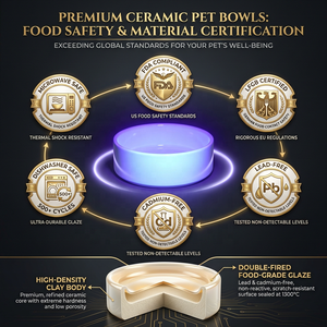 Bols en céramique personnalisés pour chiens, antidérapants, larges et peu profonds, pour l'alimentation lente, bol à lécher en céramique pour chiens, anti-ballonnements et anti-étouffement - Product Image 4