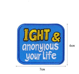 Patch brodé thermocollant rose avec mots inspirants 'Your Side Focus the Bright to Side' pour la décoration de vêtements et de chapeaux - Product Image 3