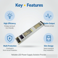Transformateur d'éclairage LED ultra-mince 300W 24V 12.5A, alimentation à découpage simple