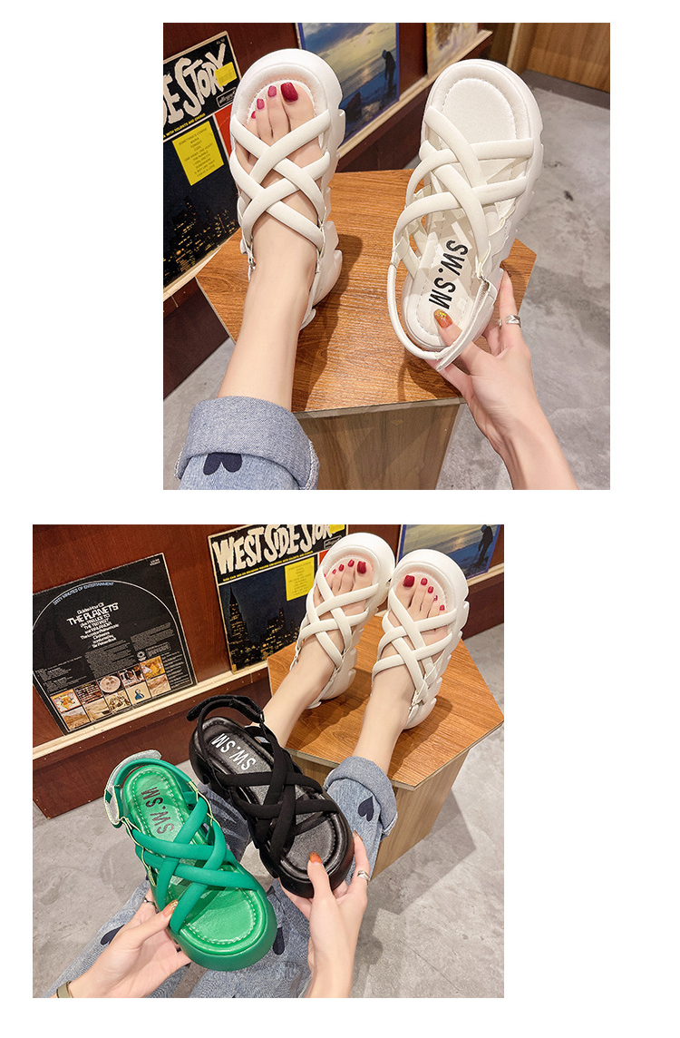 2023 New Sports Casual Sandals Thick Bottoming Outdoor Platform Beach Sandals Female