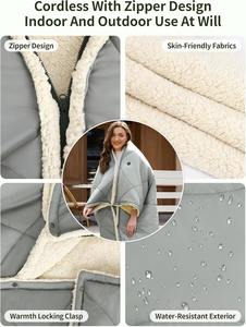 3段階温度調節 厚手 キャンプ用ヒーテッドブランケット ウェアラブルヒーテッドスローブランケット 肩・首用ショール - Product Image 5