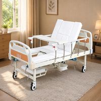 Cama de Hospital Manual Multifuncional de Acero, Orientada a la Rehabilitación, con Barandilla Antideslizante para Centros de Rehabilitación, Cuidado de Ancianos y Personas con Discapacidad