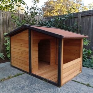 SDD011 Casa para <span class=keywords><strong>Perros</strong></span> de Exterior al por Mayor, Jaula de Madera Moderna de Lujo <span class=keywords><strong>Natura</strong></span> con Acabado de Hierro, Resistente a la Intemperie, Piso Elevado para Gatos - Product Image 3