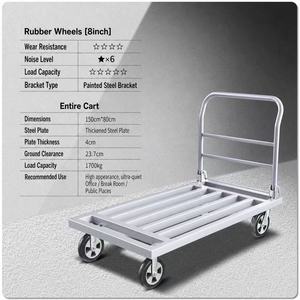 Carretilla de Mano <span class=keywords><strong>Plegable</strong></span> de Acero de Alta Resistencia, 1900 kg, 150x80 cm, <span class=keywords><strong>Carro</strong></span> de Transporte Portátil para Herramientas Industriales y Compras - Product Image 3