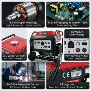 Factory Direct Silent Welding Genset 5KW Power Industrial Best Generator <b>Gasoline</b> HS6900-300A *Welding Generator 1.5KW -- Compac - Product Image 4