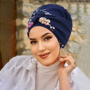 Gorro Turbante de Moda con Lentejuelas y Parches de Color Sólido, Interior de Bouclé, con Borde, 10 Colores, Estilo Turbante Hijab - Product Image 1