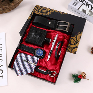 Men's Gift <b>Set</b> With Wallet Belt <b>Watch</b> Tie Pen Keychain For Father's Day And Men's Day - Product Image 1