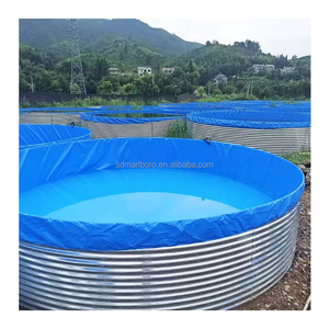 Pecera Redonda de PVC Azul SDM para Cultivo de Pescaduras y Camarones con Tamaño Personalizable (2m-30m) y Generador de Oxígeno - Product Image 1