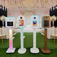 Photobooth pour location événementielle compatible avec les derniers modèles d'iPad, appareil photo reflex numérique, cadre en aluminium, facile à transporter
