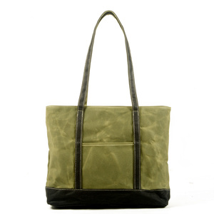 Bolso Vintage de Lona Encerada para Mujer, Bolso de Hombro de Estilo Informal Literario, Bolso de Mano para Axilas - Product Image 1