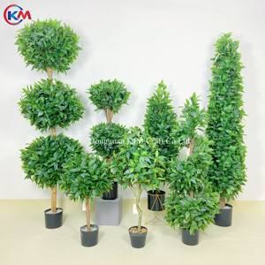 Bán Buôn Nhân Tạo Cây Nguyệt Quế Giả Chậu Cây Màu Xanh Lá Cây Cây Nhân Tạo Cho Văn Phòng Trong Nhà Trang Trí Nội Thất - Product Image 1