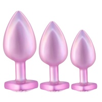 Butt Plug Set 3 Stück Metall Anal Plug mit großer Diamant basis, tragbares Anal Training Kit für Prostata massage Sexspielzeug für Paare