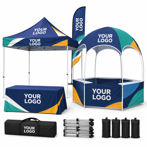 Kit d'installation de stand promotionnel avec mur d'arrière-plan pour tente d'exposition, bannière, nappe, panneau en A, sacs de transport et tente promotionnelle - Product Image 3