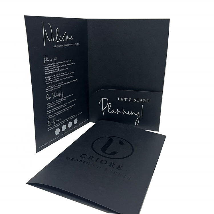 Kraft Cardboard Presentation Folders for Embossing and Logo Printing