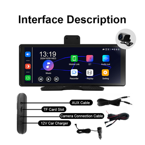 Estéreo portátil para automóvil <span class=keywords><strong>con</strong></span> <span class=keywords><strong>pantalla</strong></span> táctil, cámara para tablero, <span class=keywords><strong>pantalla</strong></span> inalámbrica Carplay para automóvil, reproductor de automóvil compatible <span class=keywords><strong>con</strong></span> IOS Carplay y Android Auto - Product Image 5