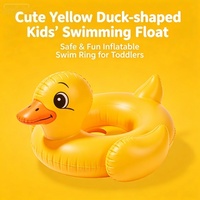 Bouée de natation gonflable pour enfants en forme de canard jaune mignon, en PVC, sûre et amusante pour les tout-petits