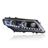 Conjunto de Faros Delanteros para Conducción Nocturna para Honda Crosstour 2011-2014 con DRL en Forma de Lágrima y Proyector Cristalino para Carreteras Urbanas