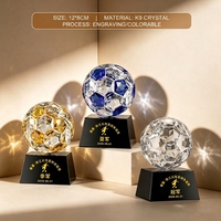 Trophée de football personnalisé en cristal K9 avec gravure, souvenir de compétition sportive, cadeau d'affaires, Cross