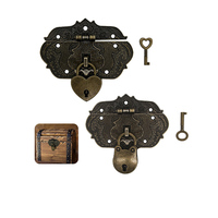 Loquet à fermoir en alliage de zinc pour boîte en bois et cadenas antique avec clé pour boîte à bijoux et coffret cadeau - Vente en gros