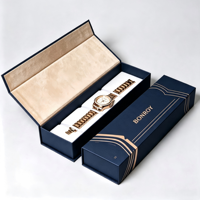 Boîte cadeau de luxe rigide personnalisée en papier couché noir mat imperméable avec doublure en éponge et estampage, pour montres et bijoux – Offre spéciale