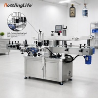 Machine d'étiquetage automatique pour bouteilles plates de vodka et de boissons alcoolisées, imprimante d'étiquettes en verre de 250 ml avec écran tactile