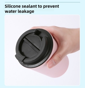 Vasos de <span class=keywords><strong>Caf</strong></span>é Reutilizables con Diseño Personalizado, Logotipo Personalizado, Vasos Reutilizables de Plástico PP de Doble Pared con Tapas para Cafeterías - Product Image 3