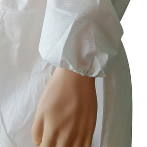 Combinaisons imperméables jetables en plastique à capuche microporeux, combinaison de lapin blanc, combinaison de protection enduite de film <span class=keywords><strong>PE</strong></span> - Product Image 4