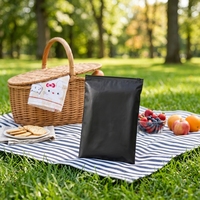 Sacs d'emballage CPE givrés à fermeture éclair 20x25cm noirs pour pantalons, vêtements, sous-vêtements, jouets, chaussettes, robes