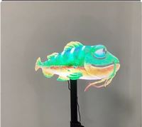 Kipas tampilan iklan LED Hologram 3D 42cm, aksesori perlengkapan presentasi sambungan Video besar