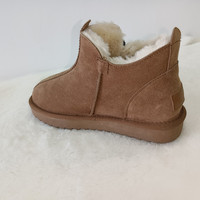 Bottes de neige doublées de fourrure de mouton, classiques, chaudes, en cuir véritable, pour femmes, tendance
