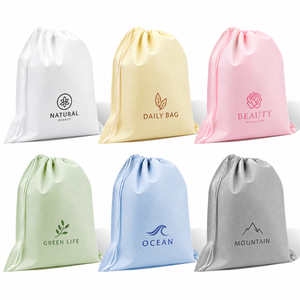Sac à cordon en non-tissé thermosoudé, imprimé sur mesure, portable, pour cadeaux, voyages et rangement - Product Image 6