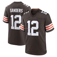 Jersey Sepak Bola Amerika Cleveland Browns Jahitan Drop Shipping Warna Coklat # 12 Mesin Pengamplas Shedeur # 95 Garrett # 4 Kemeja Watson