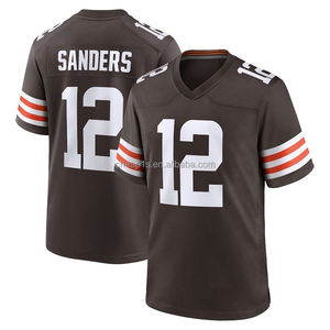 Maillot de football américain <span class=keywords><strong>Cleveland</strong></span> Browns cousu, livraison directe, couleur marron # 12 ponceuses Shedeur # 95 Garrett # 4 chemises Watson - Product Image 2